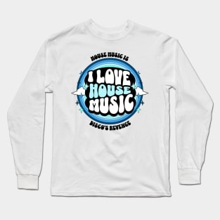 HOUSE MUSIC  - I Love Rainbow Circle (black/blue) Long Sleeve T-Shirt